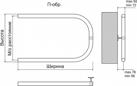 Эконом П-обр AISI 32х2 500х500 Полотенцесушитель  TERMINUS Петропавловск-Камчатский - фото 3