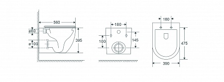 Подвесной унитаз безободковый Terminus Енисей Монолит 560х390 белый Петропавловск-Камчатский - фото 8
