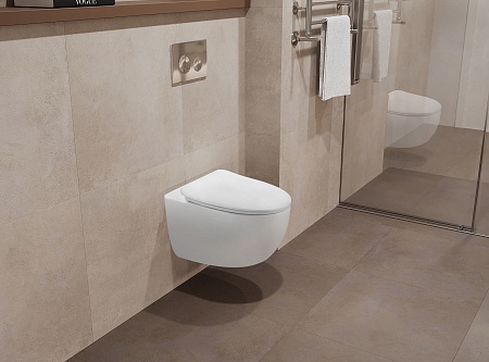 Подвесной унитаз безободковый Terminus Енисей Монолит 560х390 белый Петропавловск-Камчатский - фото 1