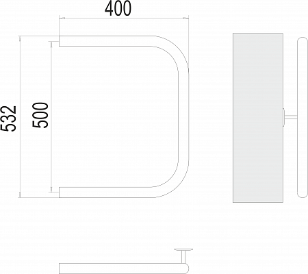 П-обр AISI 32х2 500х400 Полотенцесушитель  TERMINUS Петропавловск-Камчатский - фото 3
